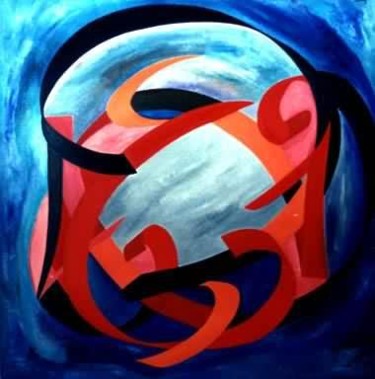 Peinture intitulée "Eclipse Aurore" par Ahmed Rezgui, Œuvre d'art originale, Huile