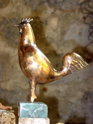 Sculpture titled "Cock" by Rezo Khasia, Original Artwork