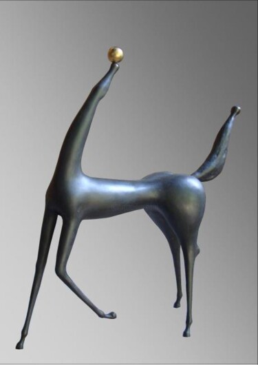 Sculpture titled "50X12X20_Fiesta-Hor…" by Rezo Khasia, Original Artwork, Casting