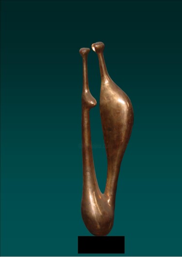 Sculpture titled "43x15x7-adam-eva-br…" by Rezo Khasia, Original Artwork, Casting
