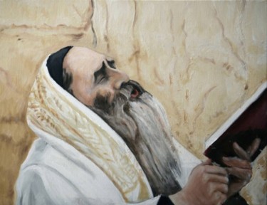 Painting titled "Rabbi_small.jpg" by Gennadi Finkelstein (rfmetro), Original Artwork, Oil