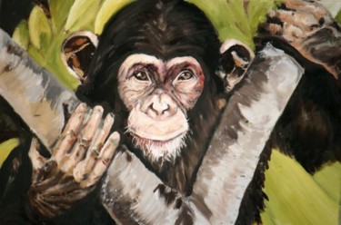 Peinture intitulée "Shimpanze.jpg" par Gennadi Finkelstein (rfmetro), Œuvre d'art originale, Huile