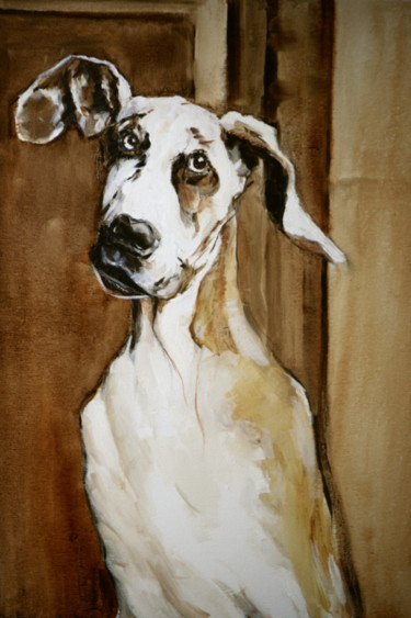 Malerei mit dem Titel "dog-1.jpg 55320144" von Gennadi Finkelstein (rfmetro), Original-Kunstwerk, Öl