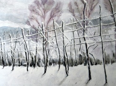 Painting titled "winter.jpg" by Gennadi Finkelstein (rfmetro), Original Artwork, Tempera
