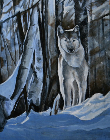 Peinture intitulée "timber-wolf.jpg 553…" par Gennadi Finkelstein (rfmetro), Œuvre d'art originale, Huile