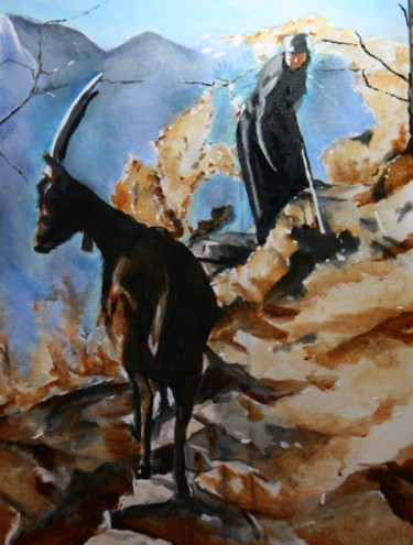 Malerei mit dem Titel "alpes.jpg 55320144" von Gennadi Finkelstein (rfmetro), Original-Kunstwerk, Öl