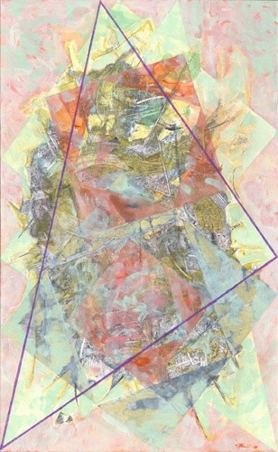 Painting titled "Triangulation 26" by Ricardo Morin, Original Artwork, Oil
