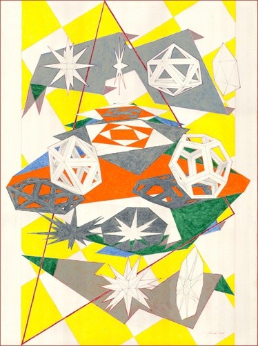Рисунок под названием "Platonic Triangulat…" - Ricardo Morin, Подлинное произведение искусства