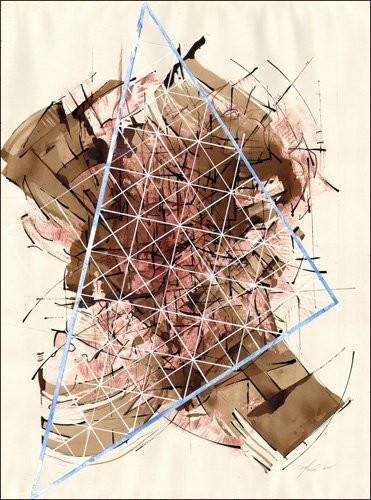 Drawing titled "Triangulation 38" by Ricardo Morin, Original Artwork
