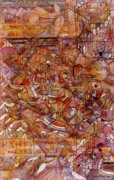 Malerei mit dem Titel "Jihad" von Ricardo Morin, Original-Kunstwerk, Öl