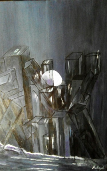 Peinture intitulée "À la dérive" par Romuald, Œuvre d'art originale, Acrylique Monté sur Châssis en bois