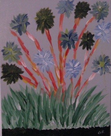 Peinture intitulée "buisson-fleuri" par Régis Gerard, Œuvre d'art originale