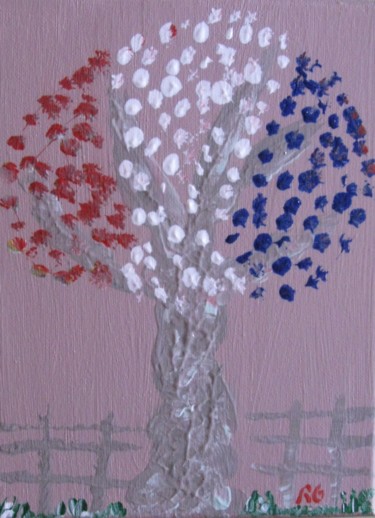 Peinture intitulée "arbre-patriote" par Régis Gerard, Œuvre d'art originale