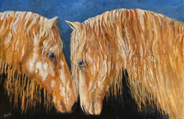 Painting titled "Bonded" by Ritch Gaiti, Original Artwork, Oil