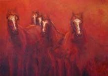 Painting titled "Red Eve" by Ritch Gaiti, Original Artwork, Other