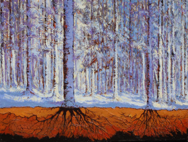 Malerei mit dem Titel "The Warmth Below" von Ritch Gaiti, Original-Kunstwerk, Öl