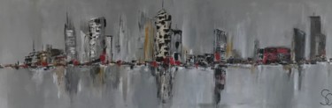 Peinture intitulée "La cité" par Sandrine Groliere, Œuvre d'art originale, Acrylique