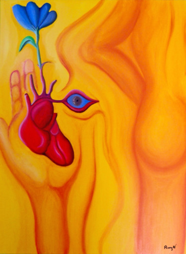 Pintura intitulada "Coração e Alma" por R. G. Nascimento, Obras de arte originais, Óleo