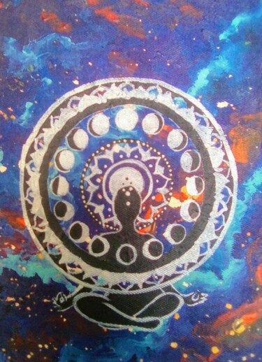Schilderij getiteld "Grimoire meditate l…" door Rhagara, Origineel Kunstwerk, Acryl