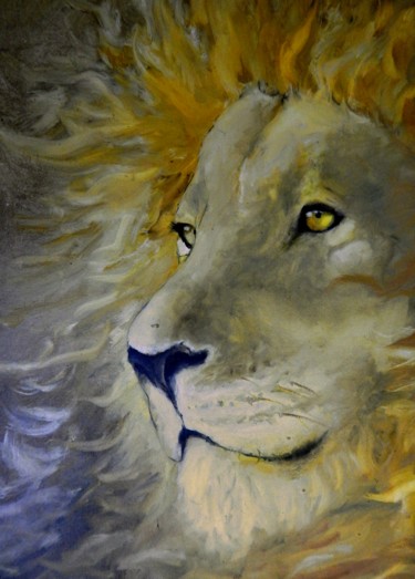 Pintura intitulada "Leão" por Rhagara, Obras de arte originais, Óleo