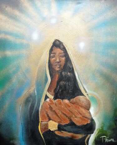 Peinture intitulée "Santa Sara Maria Ne…" par Rhagara, Œuvre d'art originale, Acrylique Monté sur Panneau de bois
