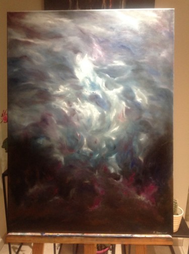 Painting titled "Turbulences" by Rhila Boussour, Original Artwork, Oil