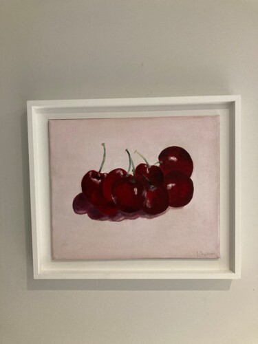 Peinture intitulée "Rouge cerise" par Rhila Boussour, Œuvre d'art originale, Huile