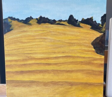 Peinture intitulée "Premières dunes du…" par Rhila Boussour, Œuvre d'art originale, Huile