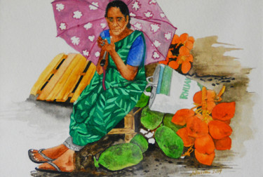 Painting titled "The Forgotten Lives" by Rhuani Rambukwelle, Original Artwork, Watercolor Mounted on Other rigid panel