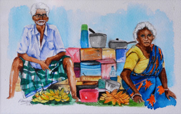 Painting titled "Treasured Possessio…" by Rhuani Rambukwelle, Original Artwork, Watercolor Mounted on Other rigid panel