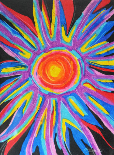 Painting titled "Colors of the Sun" by Rhuani Rambukwelle, Original Artwork, Pastel Mounted on Other rigid panel