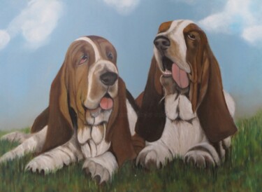 Картина под названием "2 Hushpuppies" - Ria Strijker, Подлинное произведение искусства, Масло