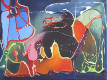 Schilderij getiteld "Ria goes abstract p…" door Ria Strijker, Origineel Kunstwerk, Acryl