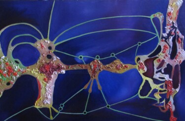 Картина под названием "Ria goes abstract p…" - Ria Strijker, Подлинное произведение искусства, Масло