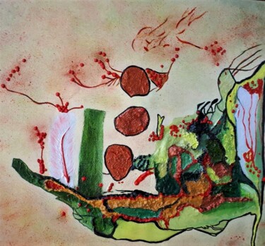 Peinture intitulée "Ria goes abstract p…" par Ria Strijker, Œuvre d'art originale, Huile