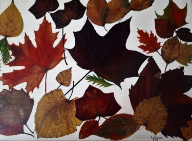 Schilderij getiteld "Herfst" door Ria Strijker, Origineel Kunstwerk, Olie