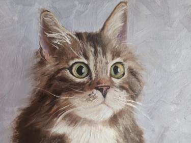 Painting titled "Kitten" by Svitlana Tokmakova, Original Artwork, Oil