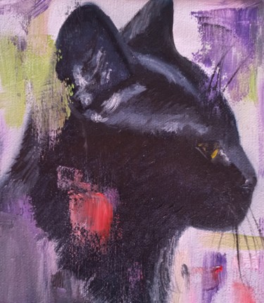 Painting titled "Cat's love(2)" by Svitlana Tokmakova, Original Artwork, Oil