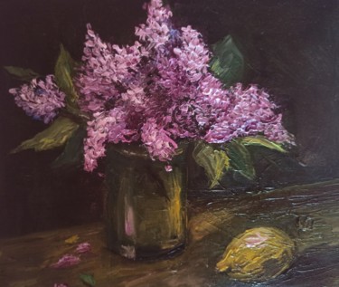 Pittura intitolato "Lilacs" da Svitlana Tokmakova, Opera d'arte originale, Olio