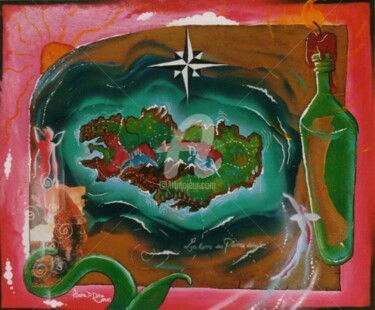 Peinture intitulée "la terre des pierre…" par Réka, Œuvre d'art originale, Huile