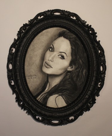 Dessin intitulée "Angelina Jolie dess…" par Natacha Ribet, Œuvre d'art originale, Craie