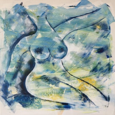 Картина под названием "Female Nude" - Ricarda Simon, Подлинное произведение искусства, Акрил Установлен на Деревянная рама д…