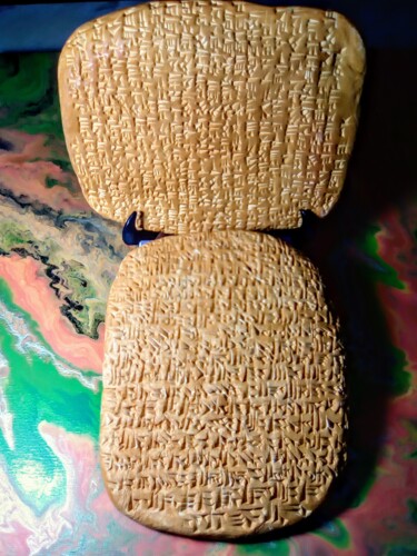 Sculpture intitulée "Adapa clay tablets" par Ricardo Americo Castino, Œuvre d'art originale, Céramique