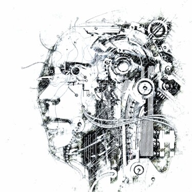 Arts numériques intitulée "Transhumanism AI" par Ricardo Americo Castino, Œuvre d'art originale, Travail numérique 2D