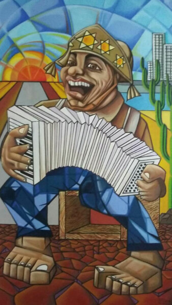 Pintura intitulada "Rei do Baião" por Ricardo Carvalheira, Obras de arte originais, Óleo