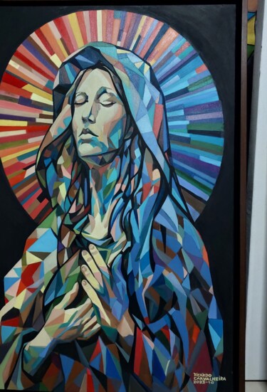 Pittura intitolato "Nossa Senhora" da Ricardo Carvalheira, Opera d'arte originale, Acrilico