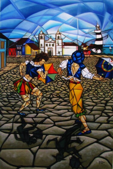 Painting titled "Frevo na Sombra" by Ricardo Carvalheira, Original Artwork, Oil