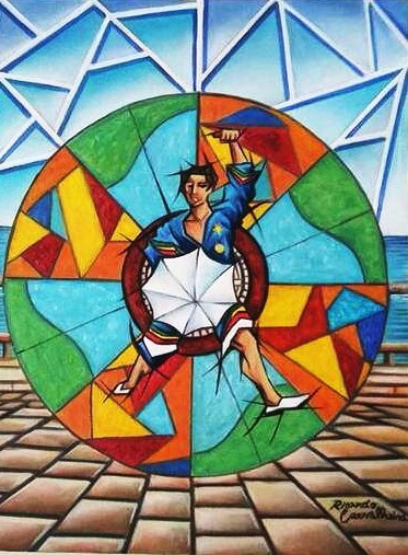 Pintura intitulada "Homem do Frevo" por Ricardo Carvalheira, Obras de arte originais, Óleo