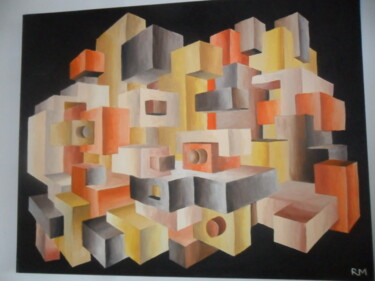 Pittura intitolato "Cubic perspective" da Ricardo Martinez, Opera d'arte originale, Olio