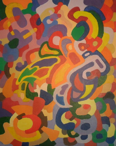 Painting titled "Composition V" by Ricardo Martinez, Original Artwork, Oil
